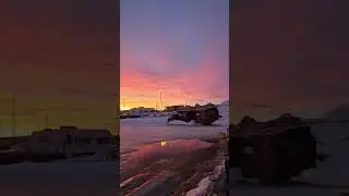 зимний закат #небо #закат #Канада