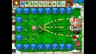 Plants vs Zombies Christmas Threepeater vs Blue Ghloom shroom vs Dr Zomboss pvz -Hack
