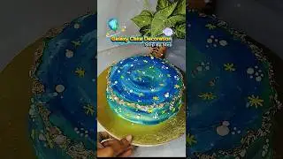 🌌 Galaxy Theme Cake Decoration | Step by Step Full Tutorial #shorts #cake #food #decoration #viral