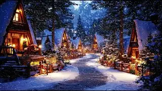 Snowy Winter Cabins | Blizzard Wind & Snowstorm Sounds | Winter Ambience 4K