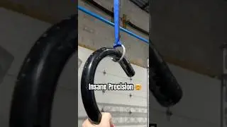 PRECISION LEVEL: INSANE 🎯 Cane to metal ring trickshot 💃🏽🥷🏻 #shorts #ninja #trickshot #girl
