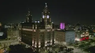 Royal Liver Building At Night | DJI Mini 3 Pro | 4K
