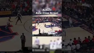 Auburn cross screen against the 2-3 zone #collegebasketball #basketball