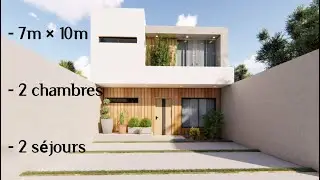 Maison design 7m X 10m / 2 chambres et deux 2 s&eacute;jours