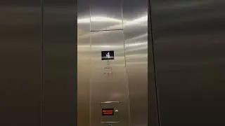 A Modern golden KONE Ecodisc Traction Elevator with cool self cleaning buttons