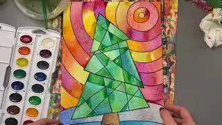 Abstract &ldquo;Stained Glass&rdquo; Christmas Tree