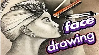 Face Drawing || SIDE VIEW Of An African Woman Face || Charcoal Pencils