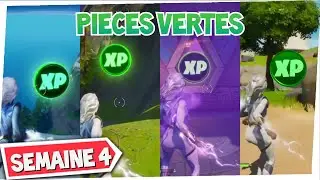PIECES D'XP VERTES SEMAINE 4 SAISON 4 / All green XP Coins week 4 Season 4 FORTNITE
