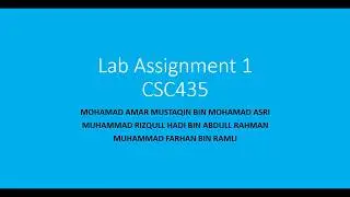 Assignment 1 by Amar Mustaqim, Rizqull Hadi, Farhan Ramli