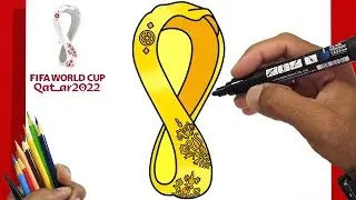 How to Draw  LOGO World Cup Qatar FIFA GOLD | Opening Ceremony