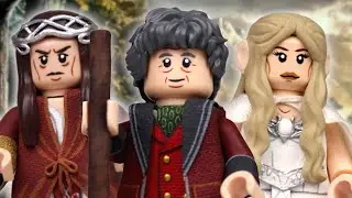 LEGO The Lord of the Rings - Bilbo Baggins, Lady Galadriel, and Elrond - Custom Minifigures
