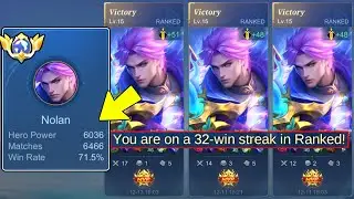 TOP SUPREME NOLAN BEST BUILD & EMBLEM TO RANK UP FASTER IN SOLO RANK! (100% WINSTREAK! 💯)