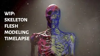WIP log: Modeling Skeleton Flesh in Blender Time-lapse