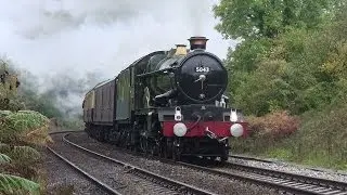 5043 Earl of Mount Edgcumbe - Barks up Sapperton bank with the Cotswold Explorer 19th October 2013