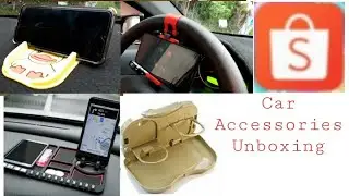 Car Accessories from Shopee - Unboxing / Testing / Review - 3 Phone Holders and Travel Dining Tray