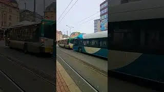 Autobusy na &Scaron;aldově n&aacute;měst&iacute; v Liberci DPMLJ #bus #electric #solaris #sor #iveco #liberec #shorts