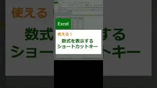 【Excel】数式を表示する ショートカットキー #excel #エクセル #仕事術 #shorts