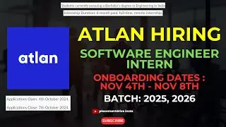 Atlan Software Engineer Intern 2024 | Remote Internship for Computer Science Students