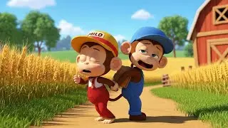 MonkeyFarmerMiloCarryingHarvest Across the Farm physical work back-andforth motionMonkey KidsCartoon