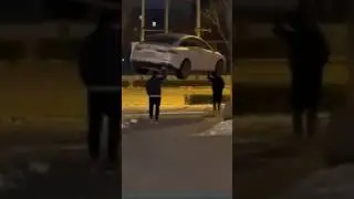 Guys Carry Car (Super Human Strength)
