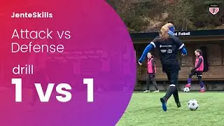 Attacking & defending drill - 1 vs 1 | JenteSkills drill - attacking vs defending #7