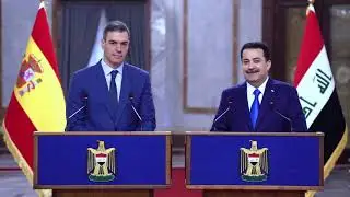 المؤتمر الصحفي المشترك لرئيس مجلس الوزراء ونظيره الإسباني الذي عقد في بغداد