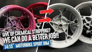 Plastic Media Blasting on 14/15 Motorbike Sport Rim