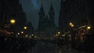 🌧 Rainy Night in Old Town Prague | T&yacute;n Church, Street Lamps & Rain Ambience | 3 HOURS of Calm