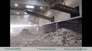 Shredding plastic and cardboard - industrial waste - M&J 4000S PreShredder