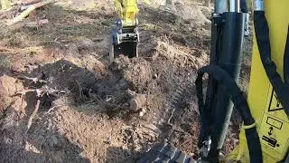 Przygotowanie terenu pod budowe minikoparką yanmar sv18
