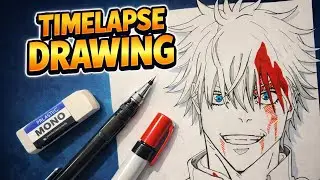How to draw Gojo satoru🔥 from jujutsu kaisen timelapse tutorial #jujutsukaisen #gojosatoru 