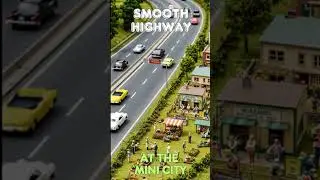 Miniature Highway in Action! Tiny Cars on a Perfectly Smooth Road #miniature #minihuman #shorts #ai