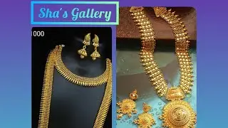 Gold Necklace Design - Long Haaram -2