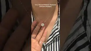 5 Ct  Round Brilliant Diamond Solitaire Pendant