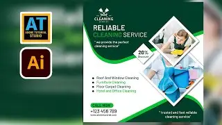 Illustator 2024 - Creat Cleaning Sevice Poster Design in Adobe Illustator 2024