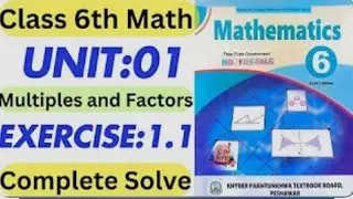 Class 6th Maths SNC Course Chapter 1 Multiples and Factors Exercise 1.1 | Mathematicas Class 6 Unit1