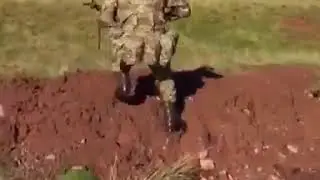 An Light Machine Gun (LMG) gunner from F Company Scots Guards
