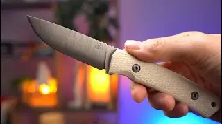 Нож Owl Knife Barn-XS сталь Vanax рукоять микарта Джинс бежевая