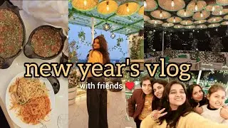Cozy new year's vlog | Food, friends and fun 🍕💄| Riya Singh |