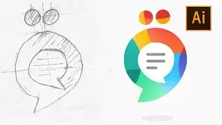 Illustrator tutorial how to make colorful logo design From Start To Finish
