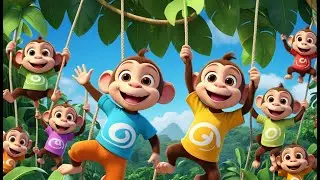 Ten Little Monkeys Swing and Play | Fun Counting Song for Kids | Active Nursery Rhyme