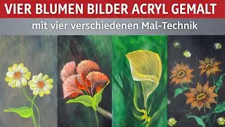 Blumen malen in Echtzeit: 4 Techniken, 1 Video - Real Time painting 