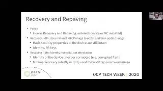 OCP 2020 Tech Week: Firmware Updates & Recovery