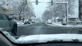 Driving around Johnson City TN. it's cold and snowing some i am heading back home to the Puppies 😊