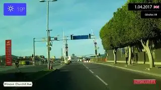 Driving from Gibraltar (United Kingdom) to Los Barrios (Spain) 1.04.2017 Timelapse x4