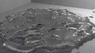 Blender Fluid Simulation luxrender test OpenCL low sample.