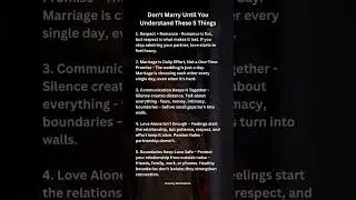 Don't Marry Until You Understand These 5 Things #psychology #relationship #love #shortvideo #viral