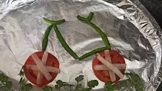 Easy & Quick Cycle Art | Vegetable Salad Art | Salad Decoration | Kids Food Art&nbsp;