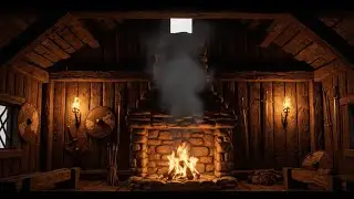 Viking Night | Fire in the Cabin and Howling Wolves