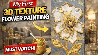 🤩My First 3D Flower Painting - StunningDetails Luxurious decor #textureart  @yusufdiycreativity1.2M